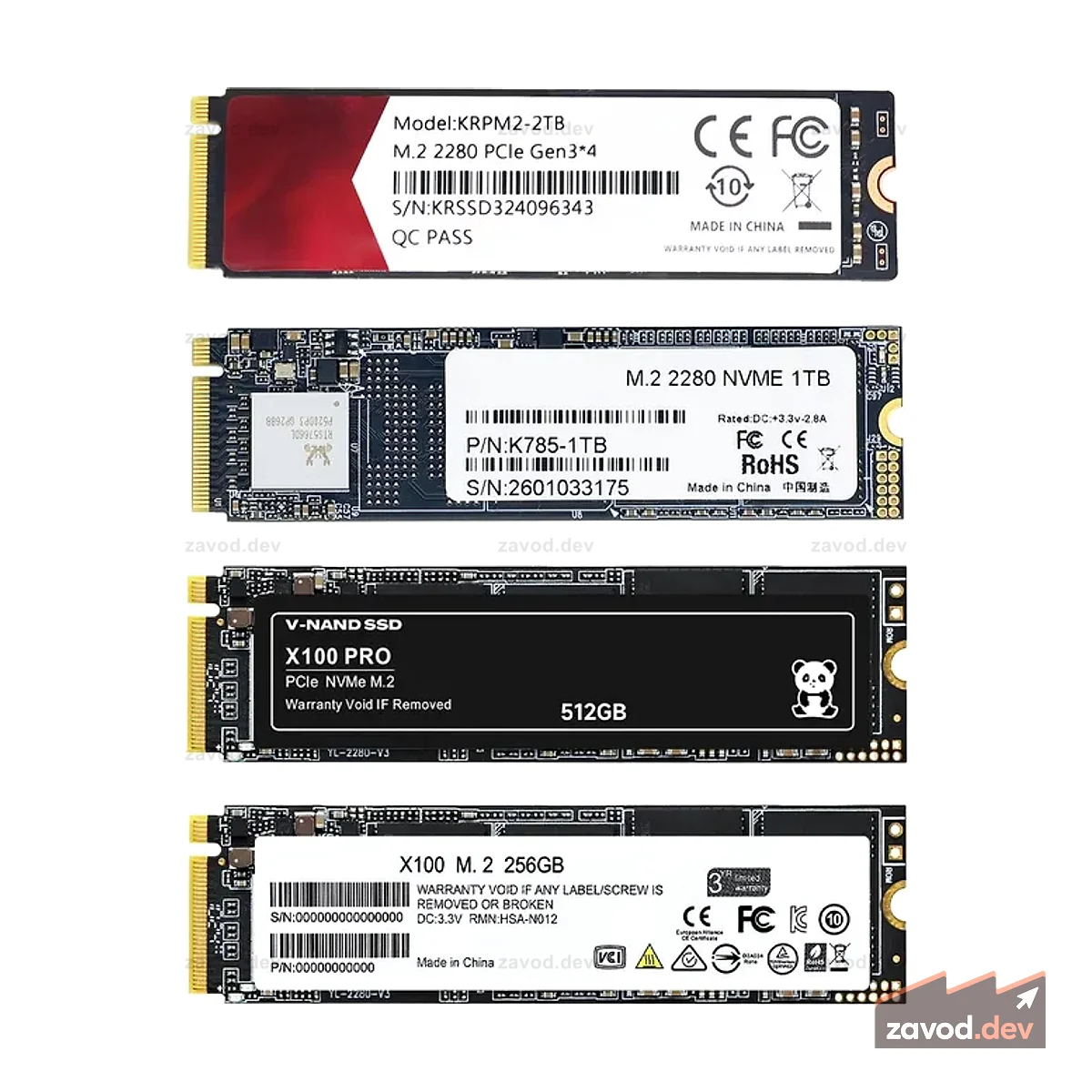 Твердотельный накопитель M.2 NVMe 256 ГБ/512 ГБ/1 ТБ/2 ТБ