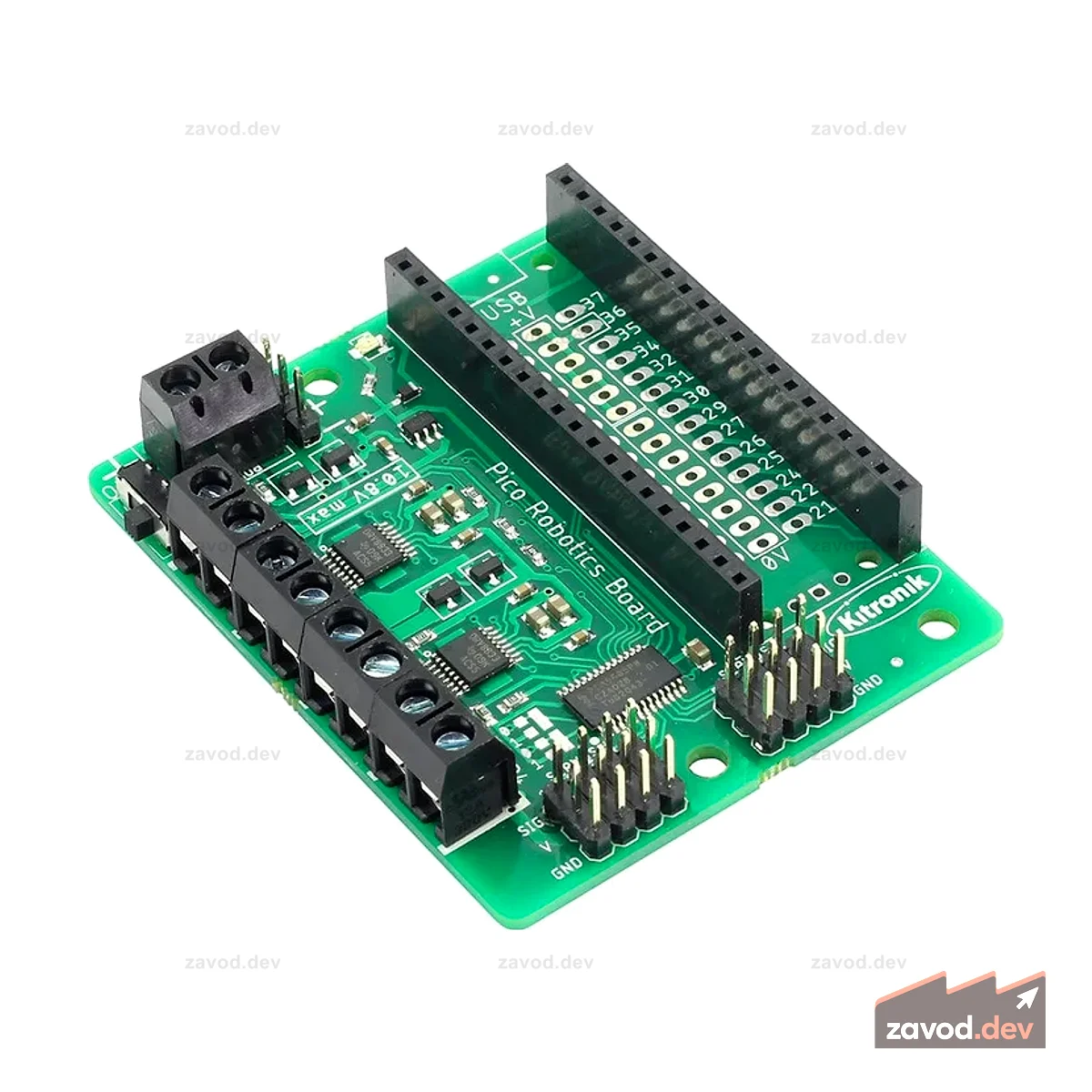 Компактная робототехническая плата Kitronik для Raspberry Pi Pico