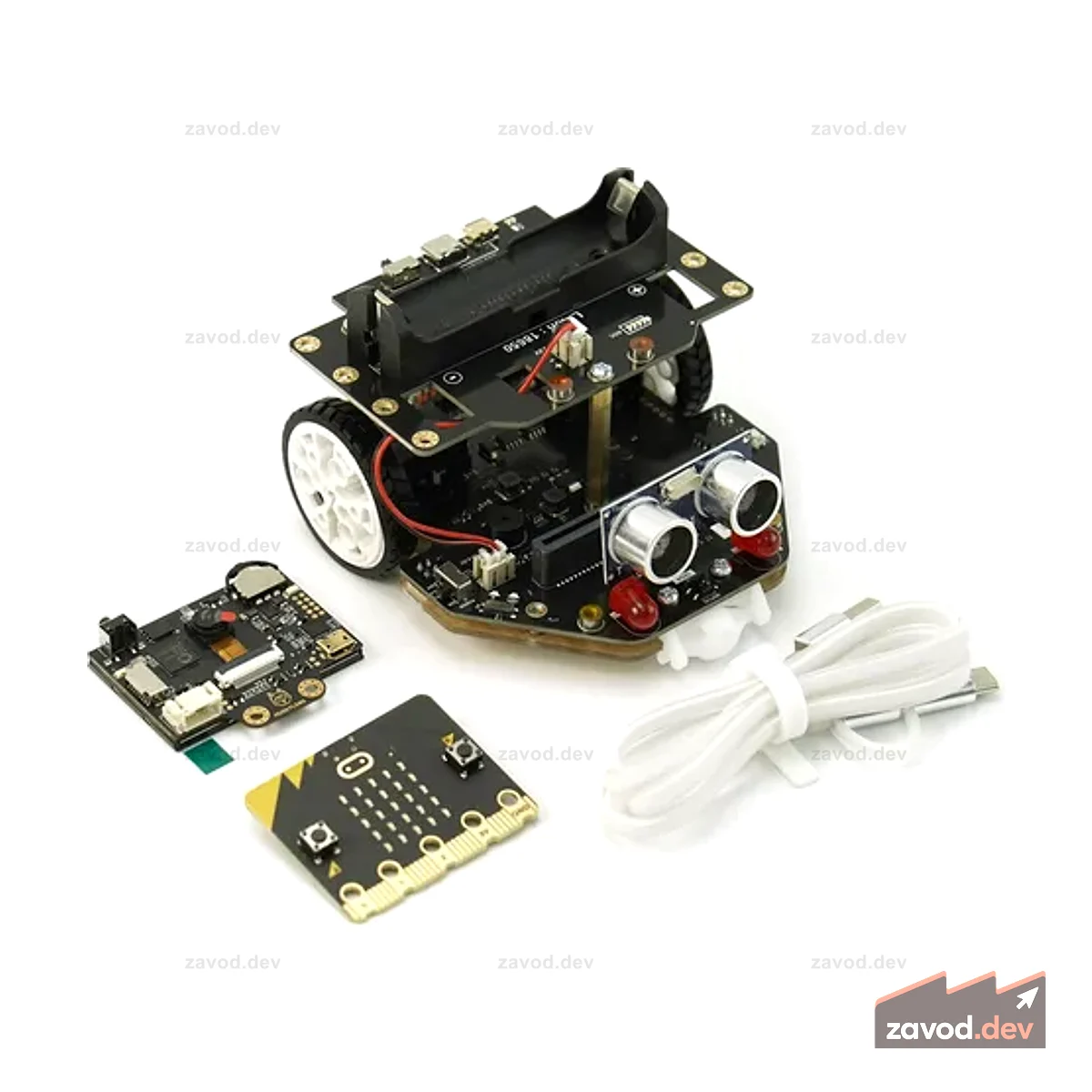 micro:Maqueen Plus V2 (батарея 18650) с HUSKYLENS и micro:bit V2