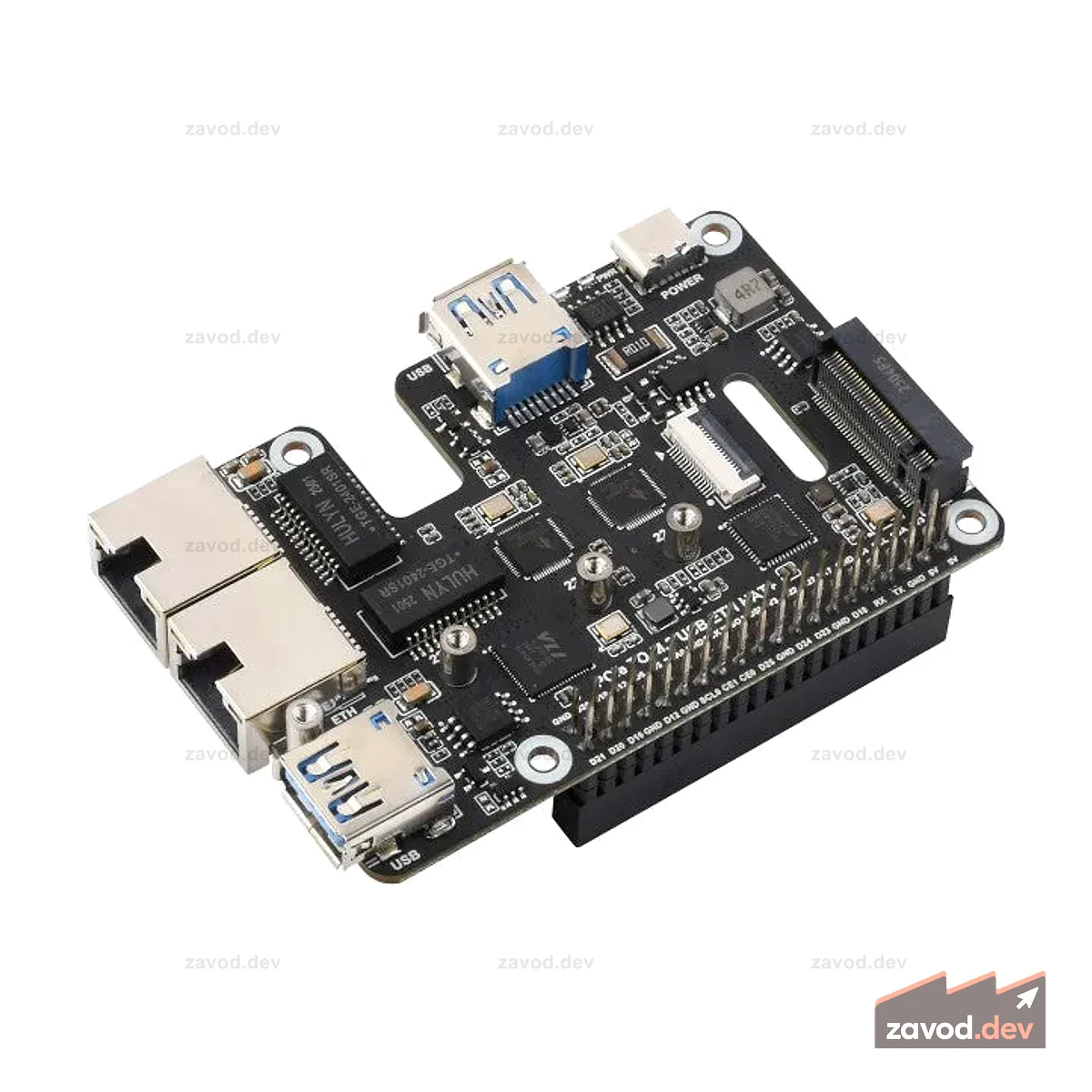 Waveshare Raspberry Pi 5 PCIe - M.2 NVMe / USB 3.2 / HAT+