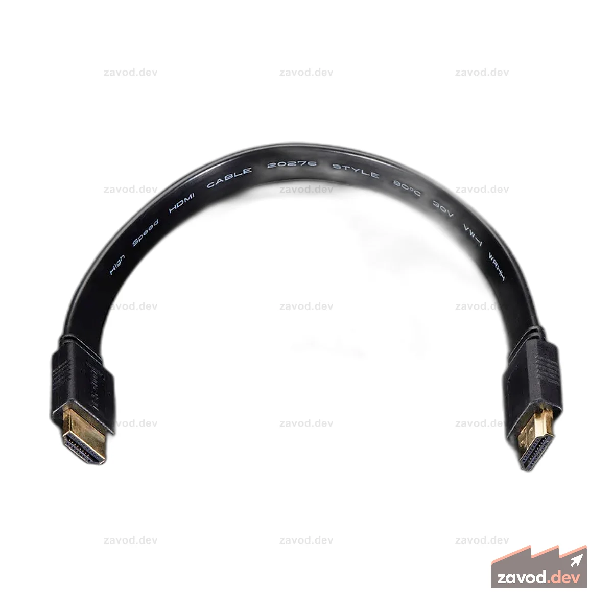 Плоский кабель HDMI — длина 1 фут / 30 см