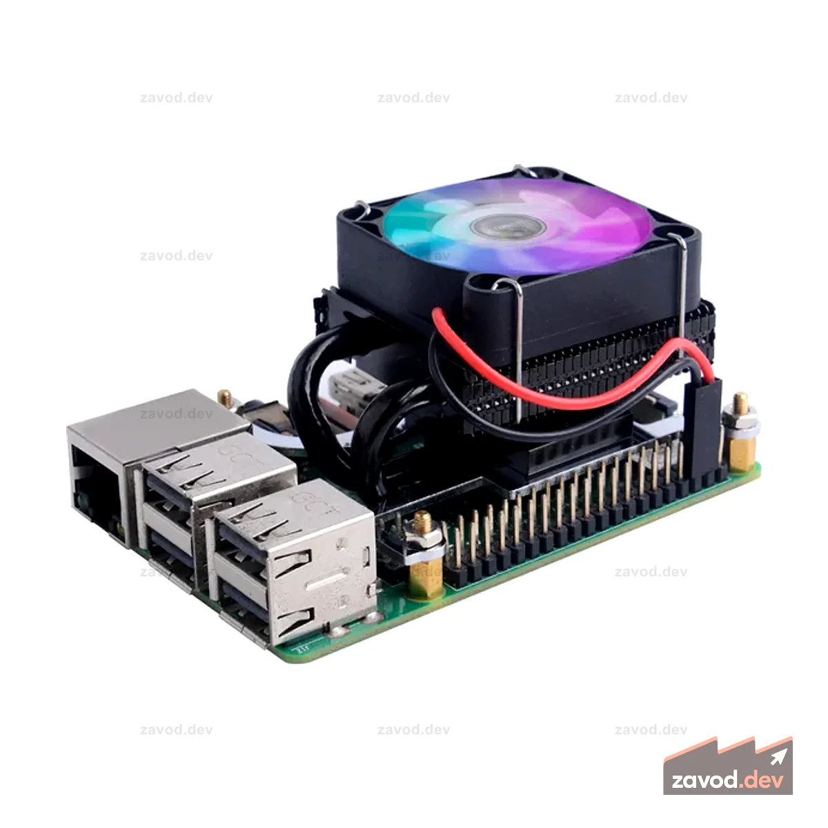 Черный низкопрофильный вентилятор со льдом для Raspberry Pi 3B/3B+/4B
