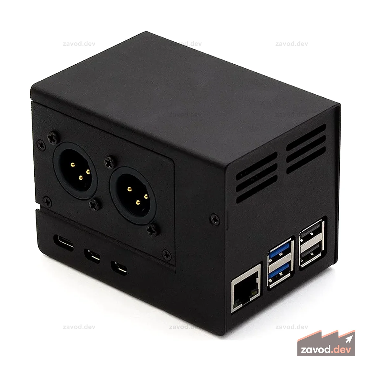 Стальной корпус HiFiBerry для XLR и Raspberry Pi 5