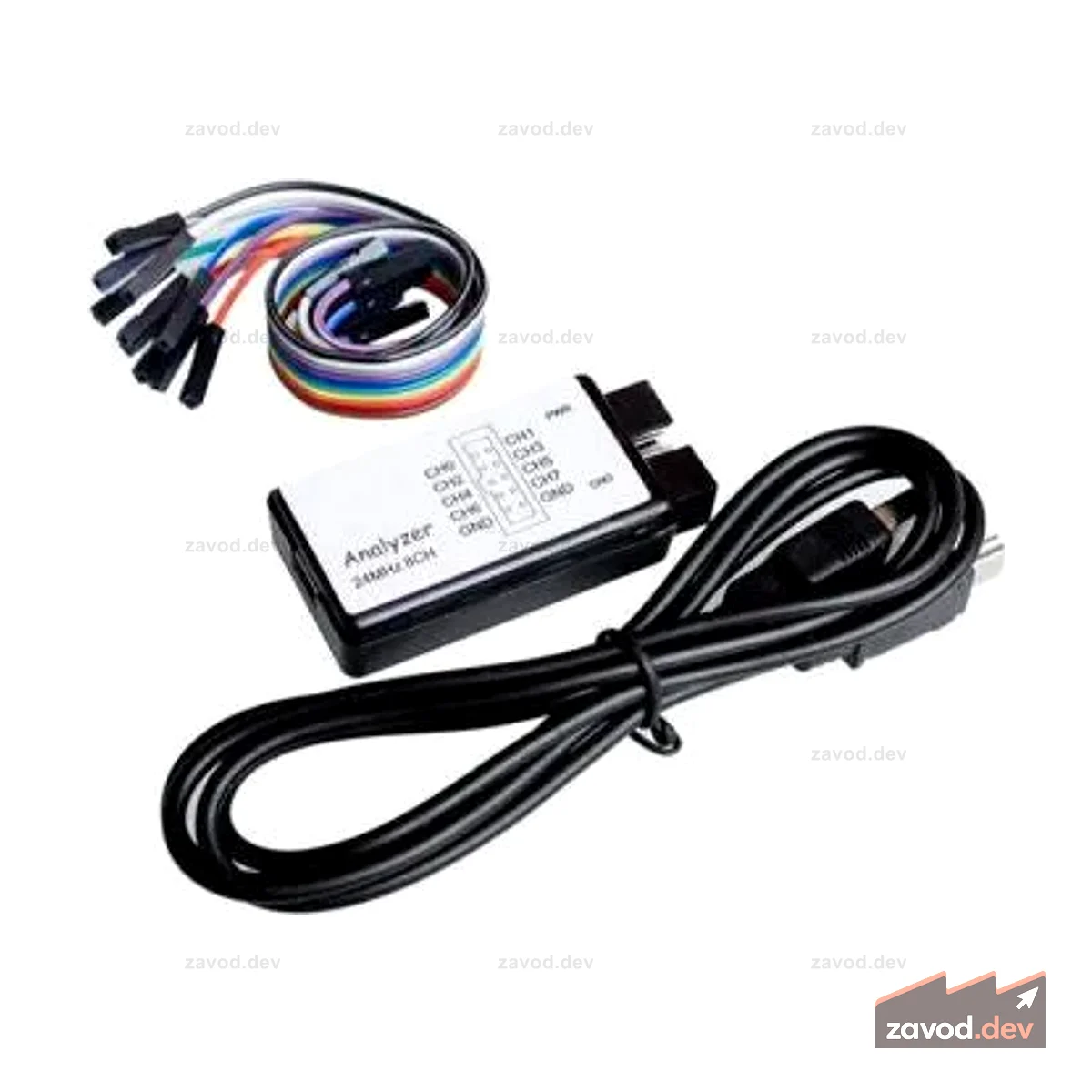 8-канальный USB-анализатор логики, 24 МГц