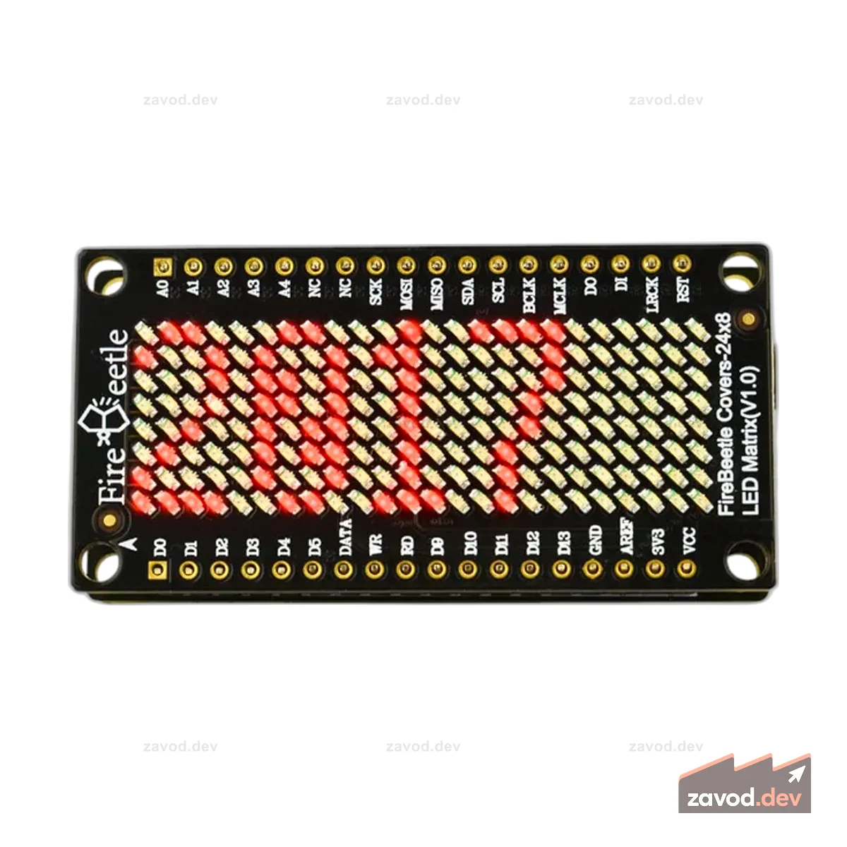 FireBeetle накрывает светодиодный матричный дисплей 24×8 (красный, HT1632C)