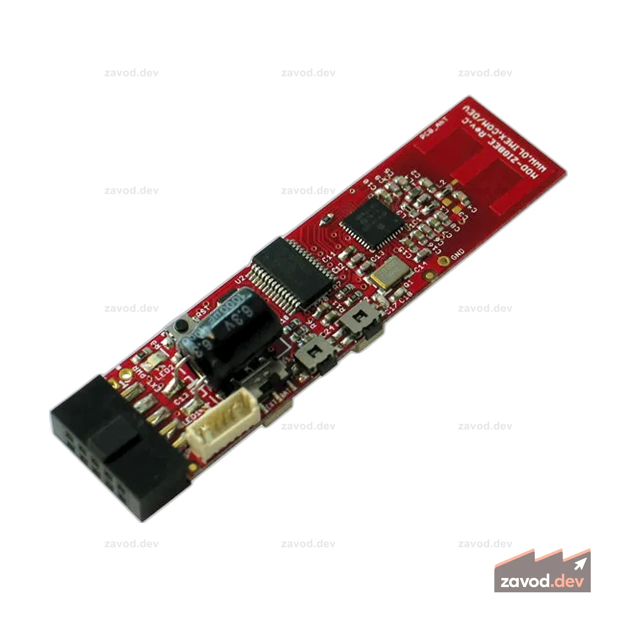 MOD-ZIGBEE-UEXT Модуль приемопередатчика Zigbee с MRF24J40 и PIC18F26K20
ОСОБЕННОСТИ