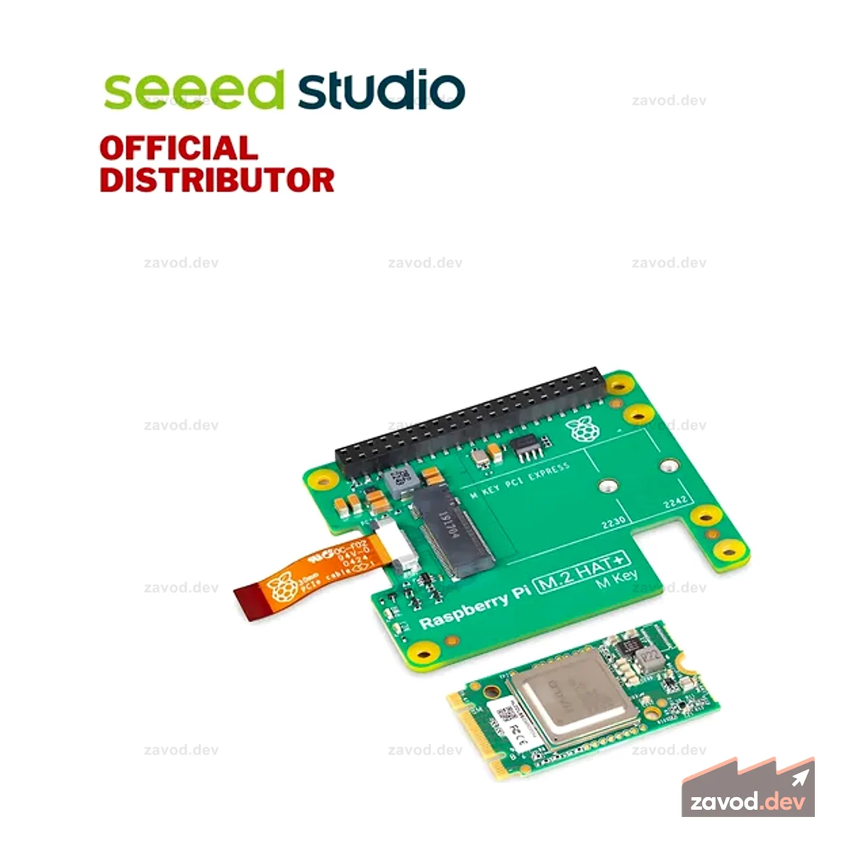 Комплект Raspberry Pi AI (M.2 HAT+ с модулем ускорения AI Hailo)