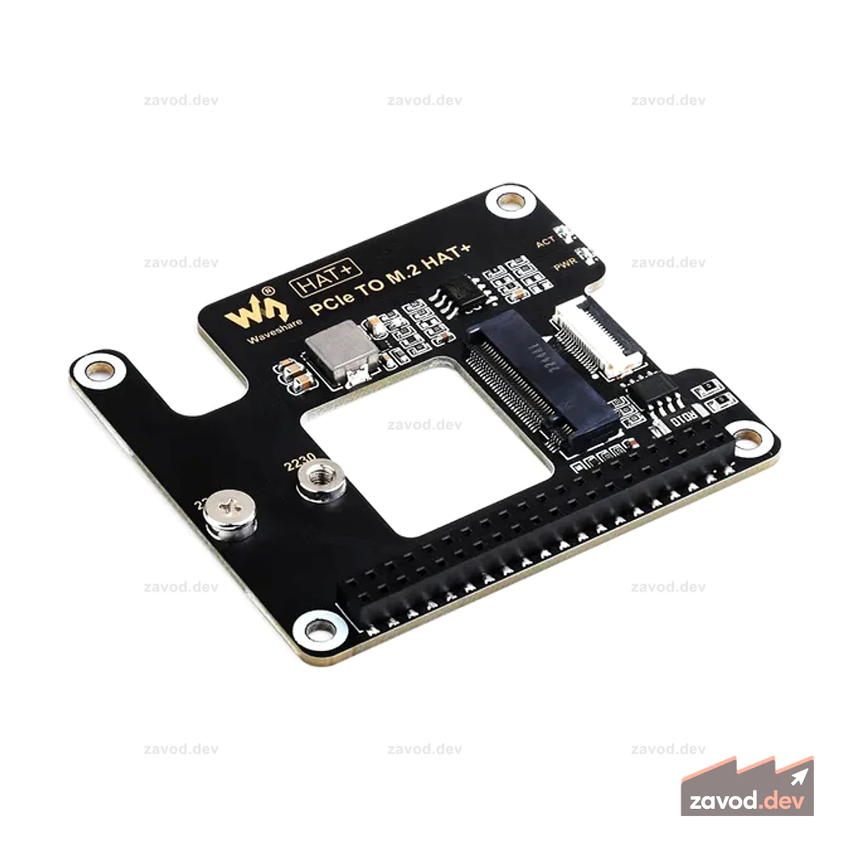 Адаптер Raspberry Pi 5 PCIe — M.2 NVMe SSD HAT