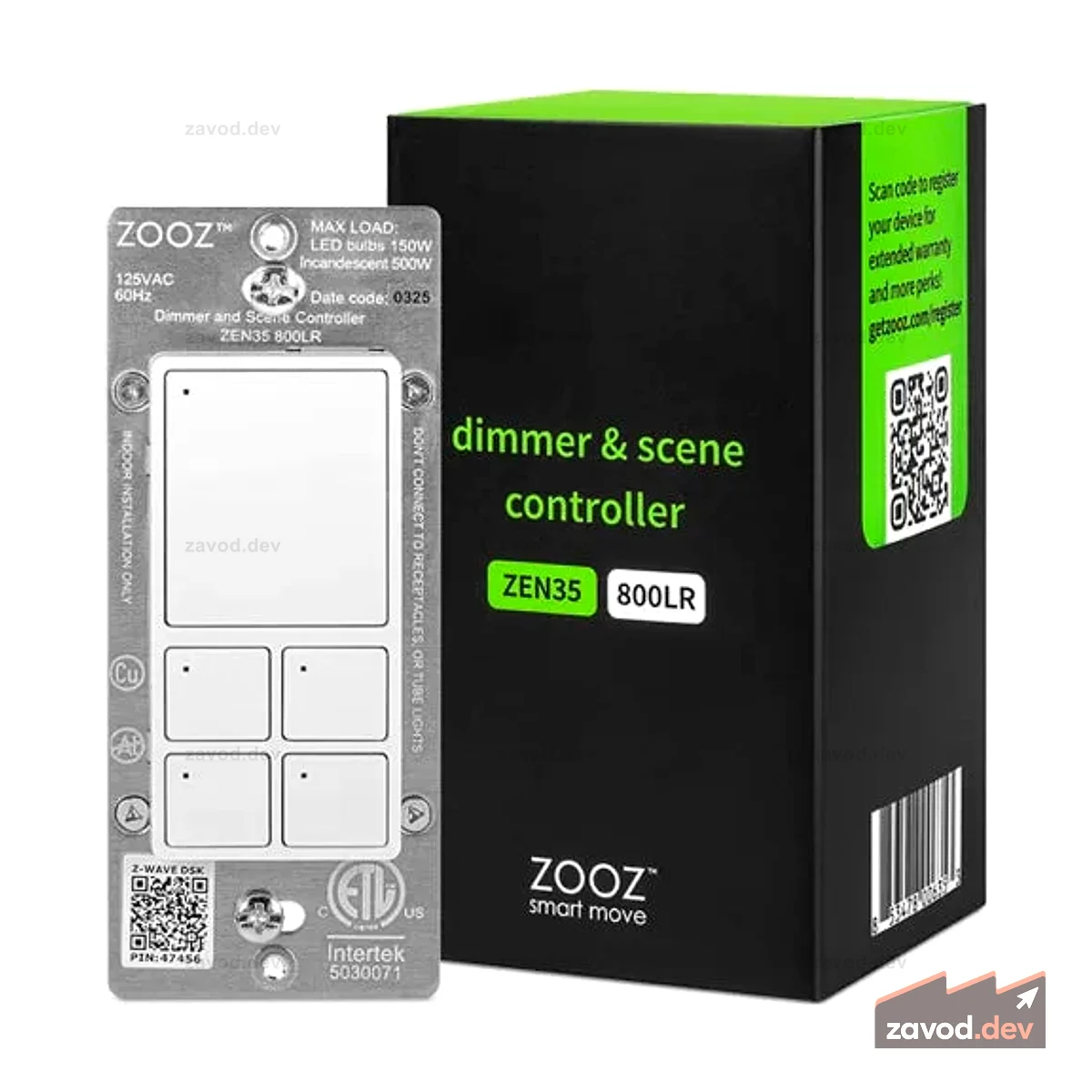 Zooz 800 Series Z-Wave Диммер дальнего действия и контроллер сцен ZEN35 800LR