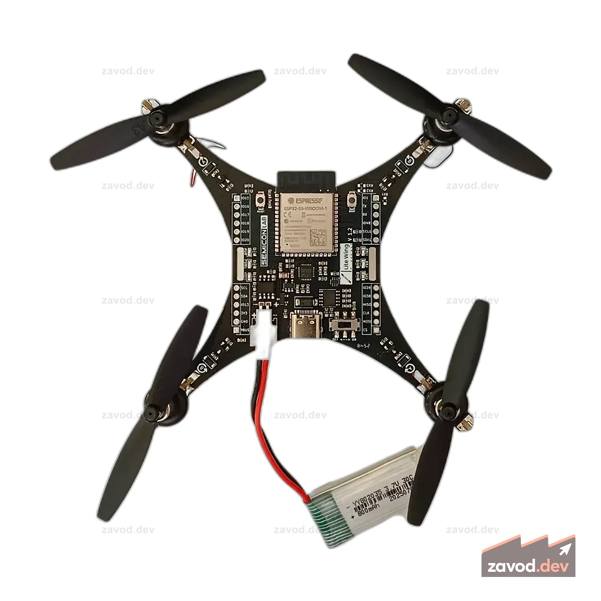 Программируемый готовый к полету дрон LiteWing ESP32-S3 Макетная плата V1.2 с аккумулятором