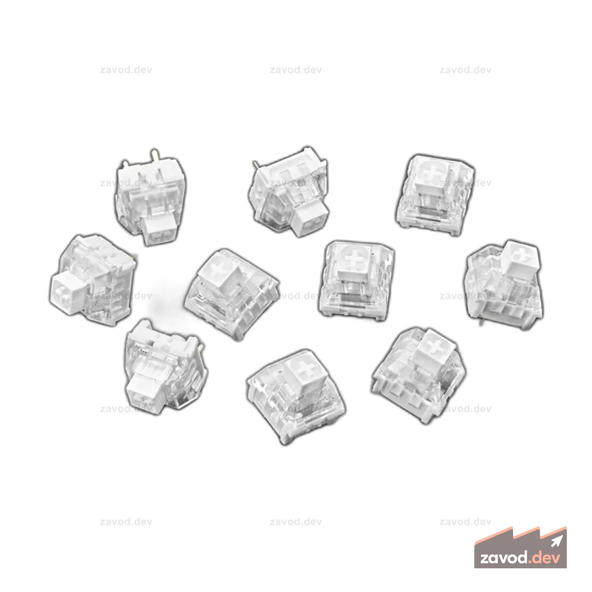 Механические переключатели с ключом Kailh — Clicky White — 10 шт. — Совместимость с Cherry MX White