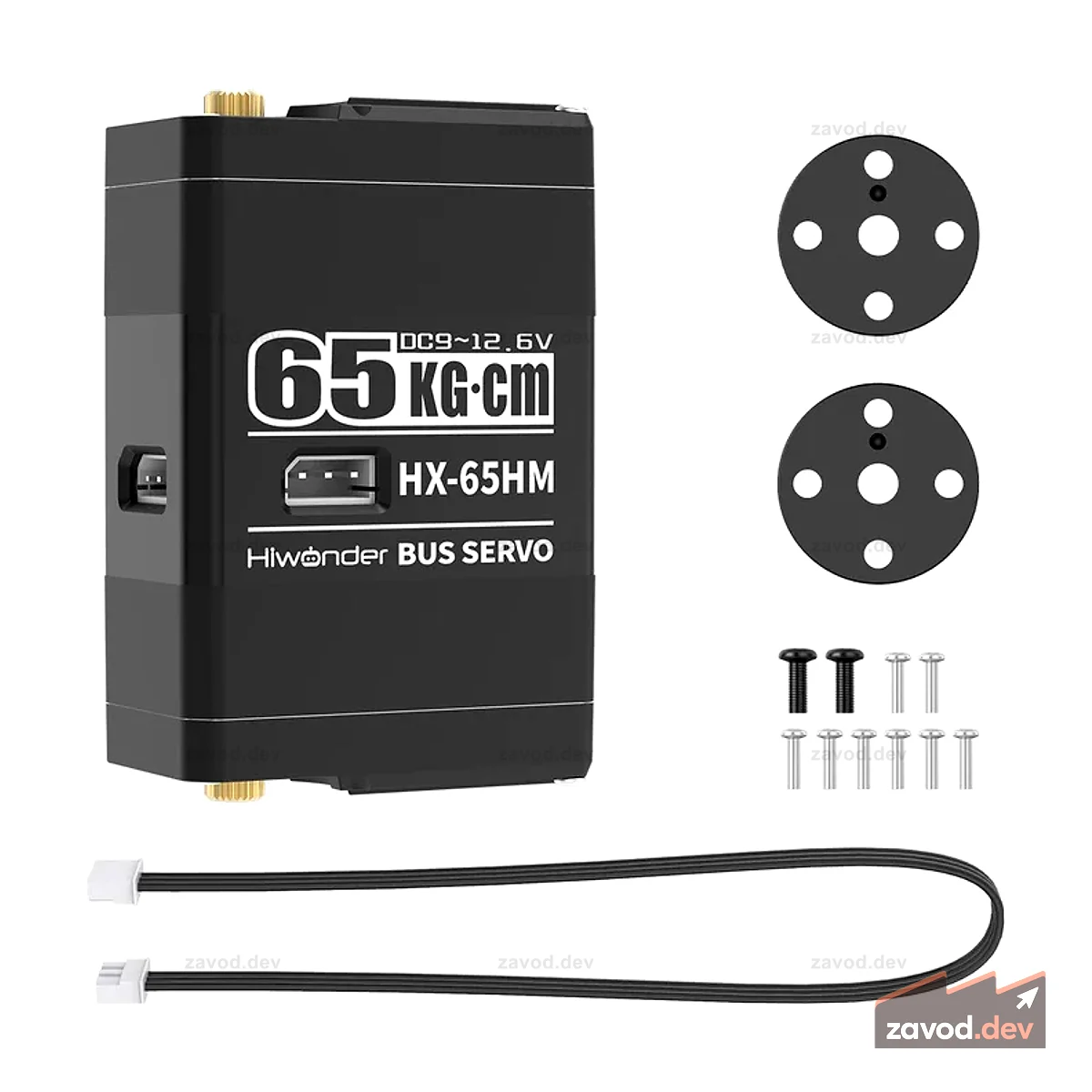 Hiwonder HX-65HM Интеллектуальный сервопривод с последовательной шиной, полностью металлический механизм, 65 кг, высокий крутящий момент, прецизионное управление 0–360 °