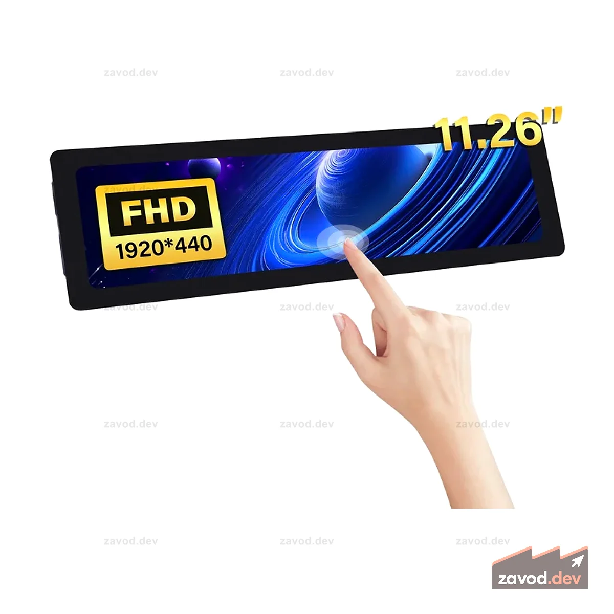 52Pi 11,26-дюймовый емкостный сенсорный экран 1920X440 HDMI-экран с аудиоинтерфейсом для Raspberry Pi 5/4B/3B/3B+