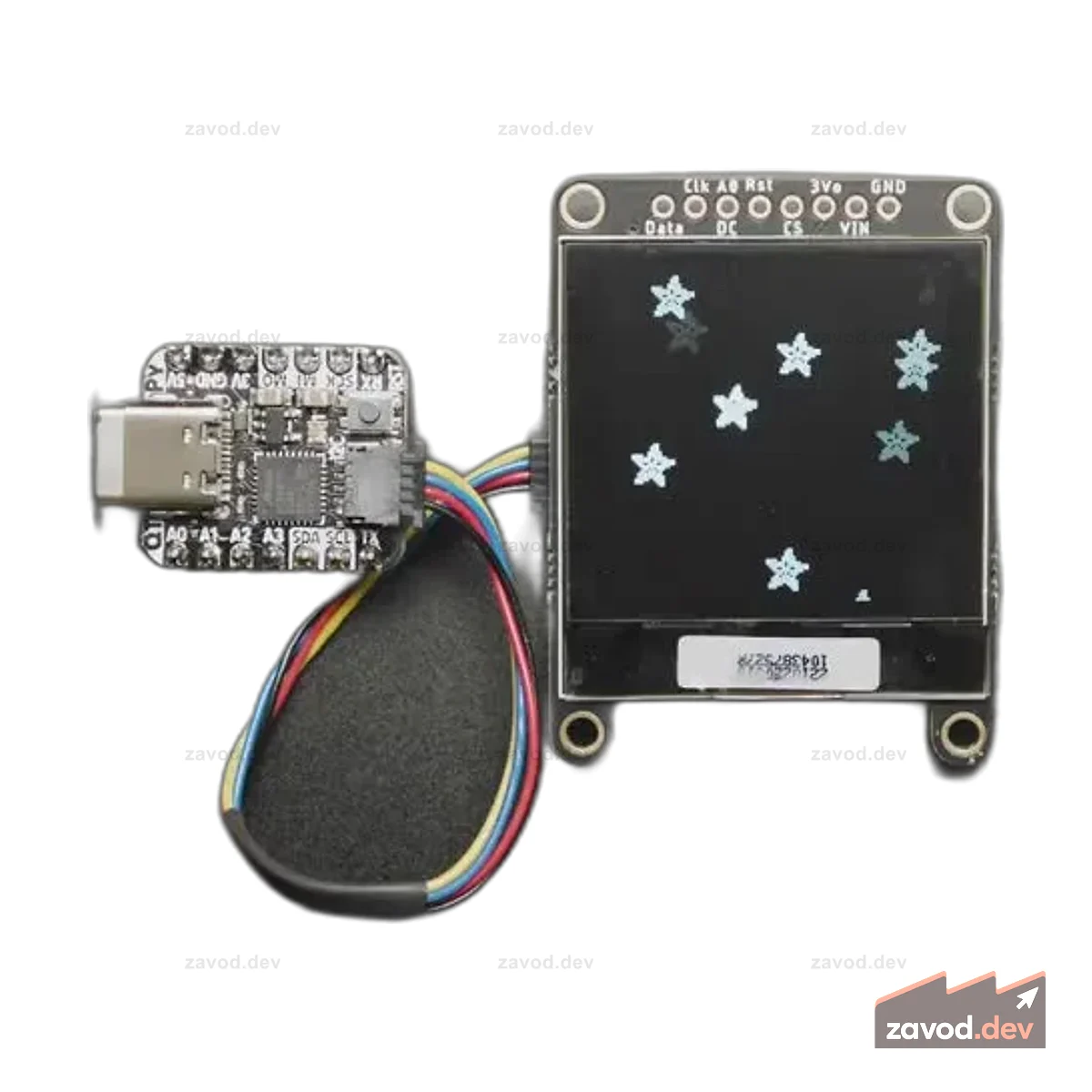 Графический OLED-дисплей Adafruit в оттенках серого, 1,5 дюйма, 128x128 пикселей