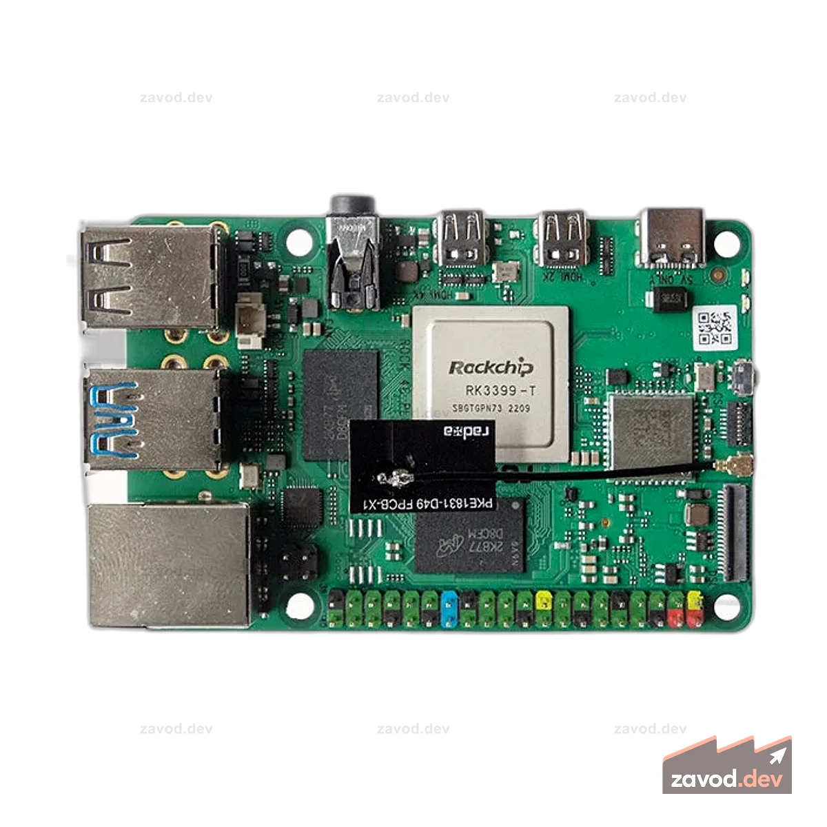 Одноплатный компьютер RADXA ROCK PI 4 Model C Plus 4G с оперативной памятью 4 ГБ LPDDR4 Rock Pi 4 C+