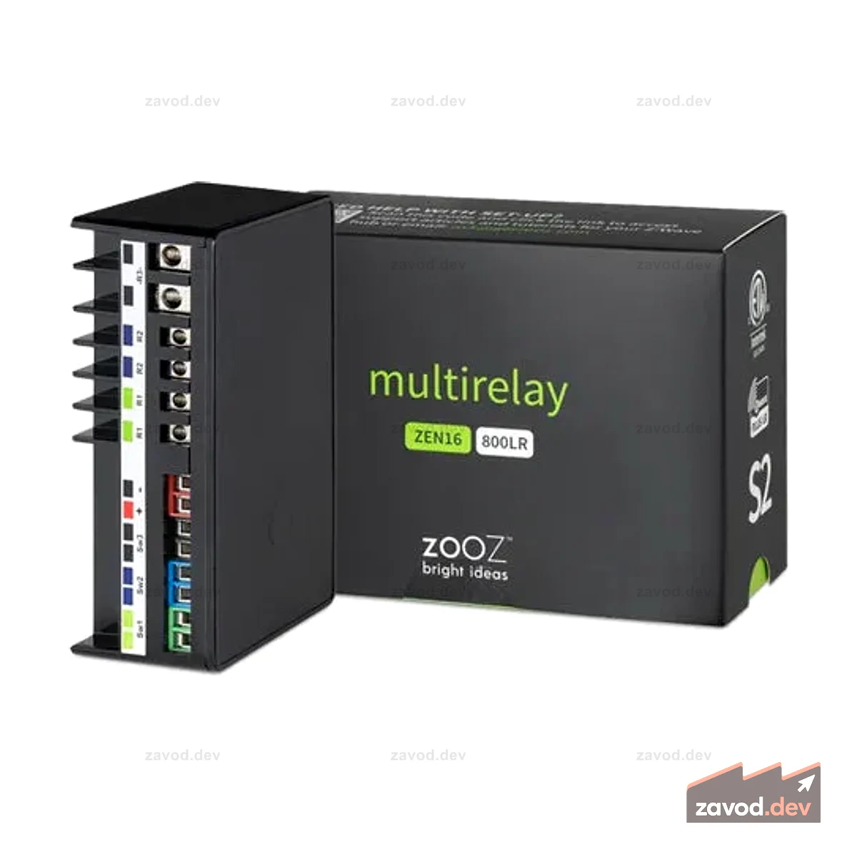 Многореле Z-Wave дальнего действия Zooz серии 800 ZEN16 800LR с 3 реле с сухими контактами (20 А, 15 А, 15 А)