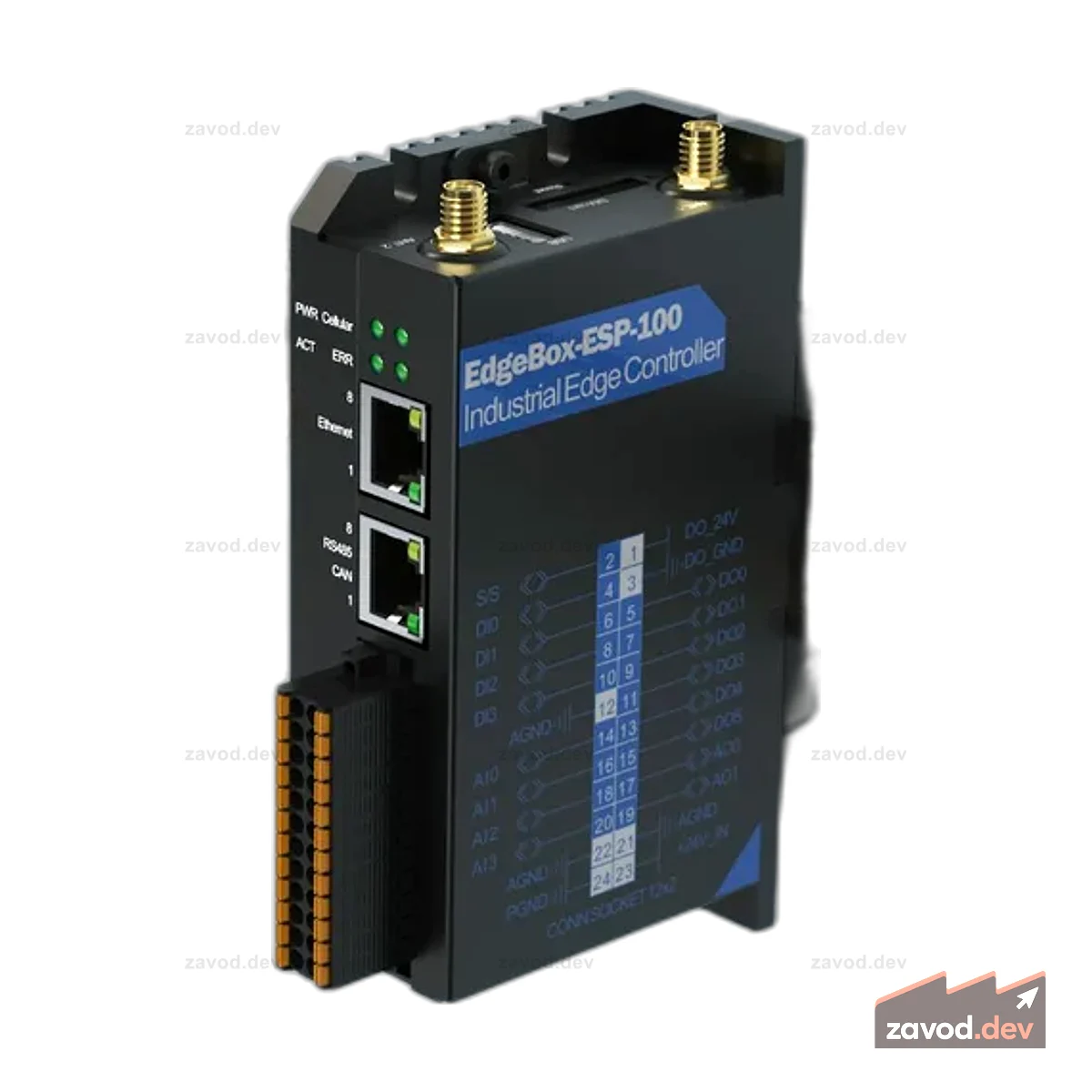 EdgeBox-ESP-100-Промышленный пограничный контроллер, WiFi, BLE, 4G LTE, DIO, AIO, Ethernet, CAN, RS485
