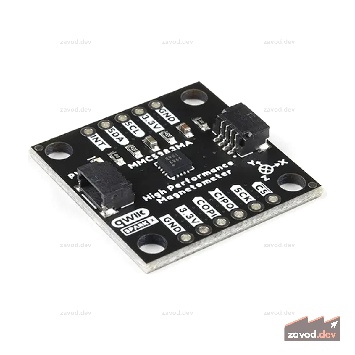 Трехосевой магнитометр - MMC5983MA (Qwiic)