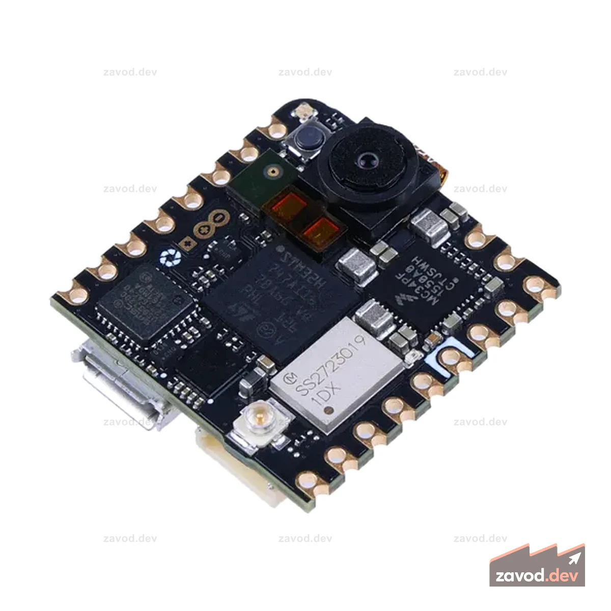 Arduino Nicla Vision — Dual Arm® Cortex® M7/M4, крипточип NXP SE050C2, Wi-Fi, Bluetooth®, цветная камера 2 МП, 6-осевой IMU, датчик расстояния/времени полета, микрофон