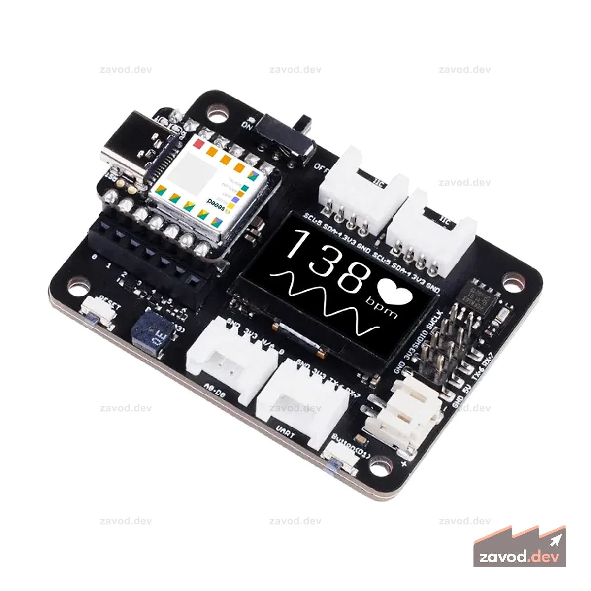 Основание платы расширения Seeed Studio для XIAO с Grove OLED — IIC, Uart, аналоговый/цифровой