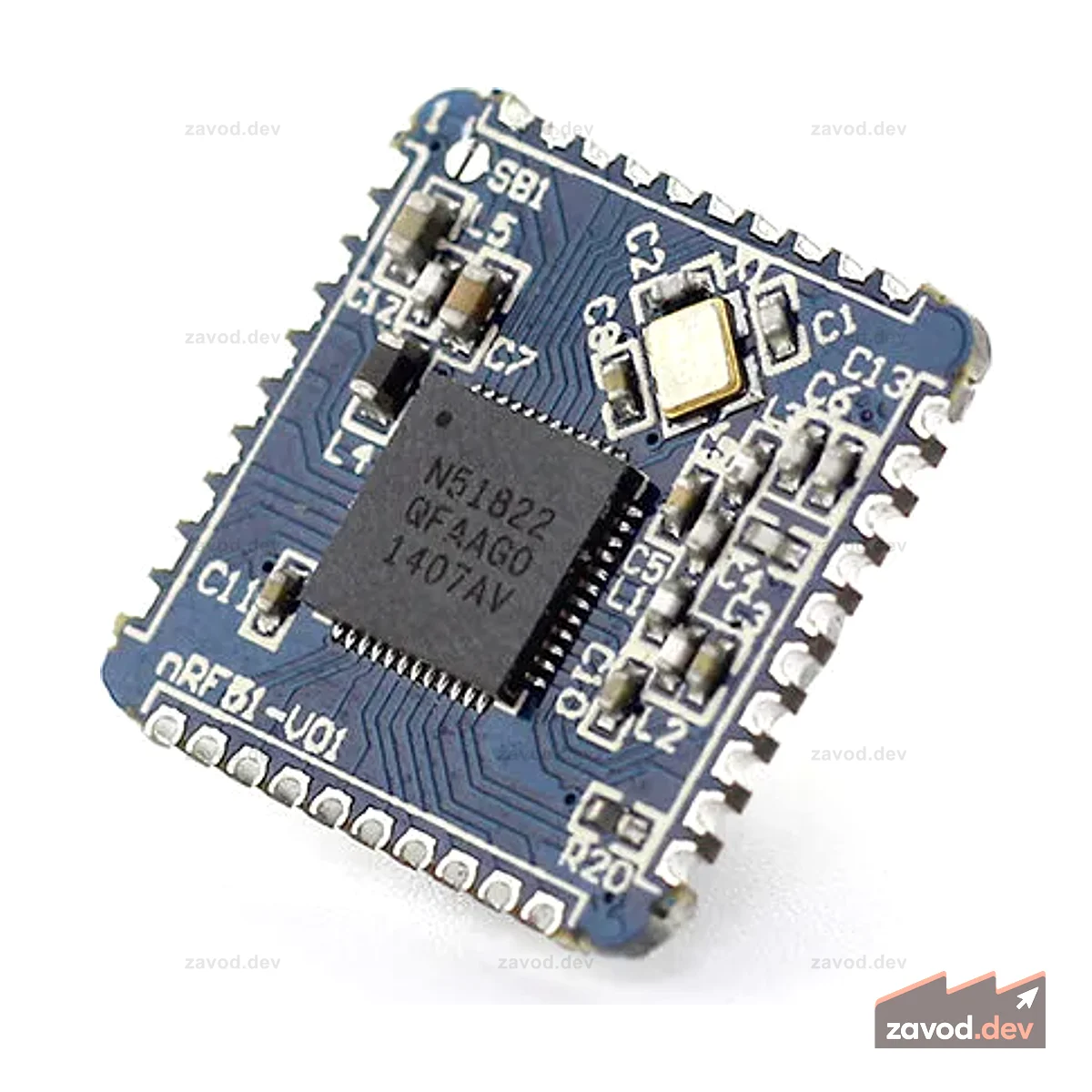 Модуль SMD Nordic nRF51822 с частотой 2,4 ГГц, 16*16 мм (антенна в комплект не входит)