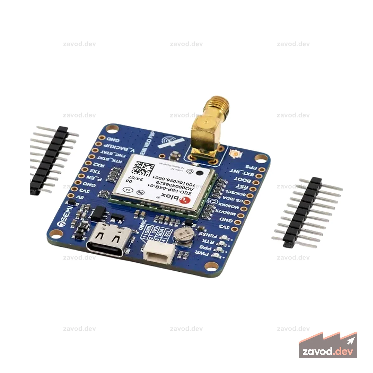 u-blox ZED-F9P Двухдиапазонный GNSS RTK SMA модем - 7Semi