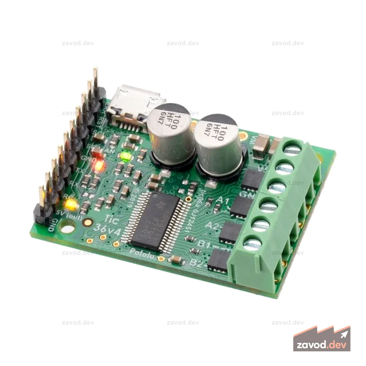 Pololu Tic 36v4 USB Многоинтерфейсный контроллер шагового двигателя высокой мощности
