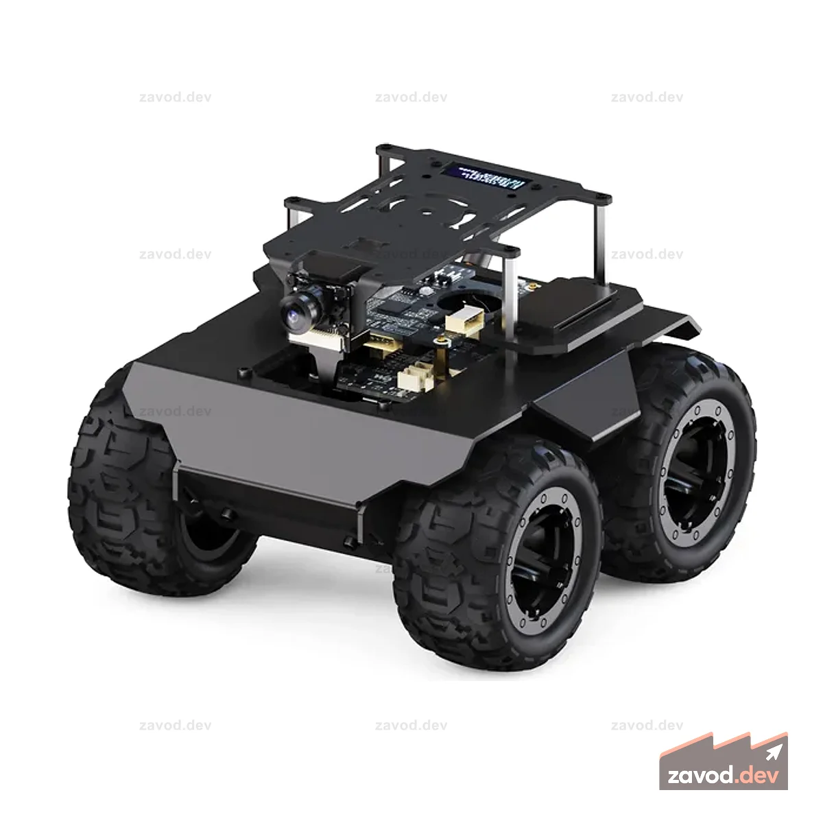Металлический робот RaspRover 4WD AI — два контроллера, компьютерное зрение, совместимость с Pi 4B