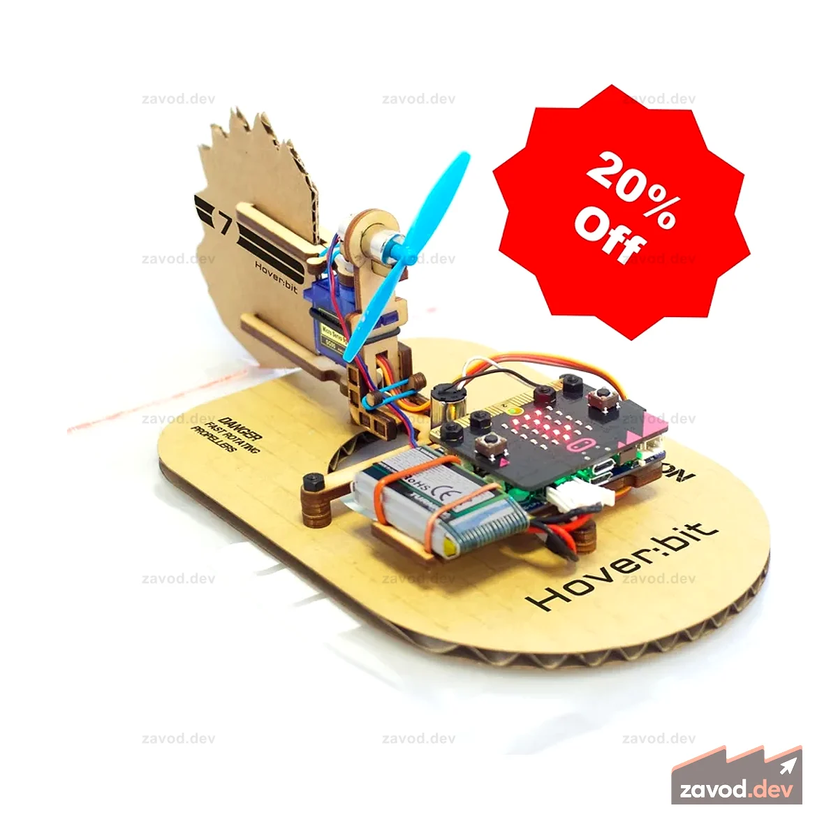 Hover:bit - комплект из 4 самолетов на воздушной подушке micro:bit