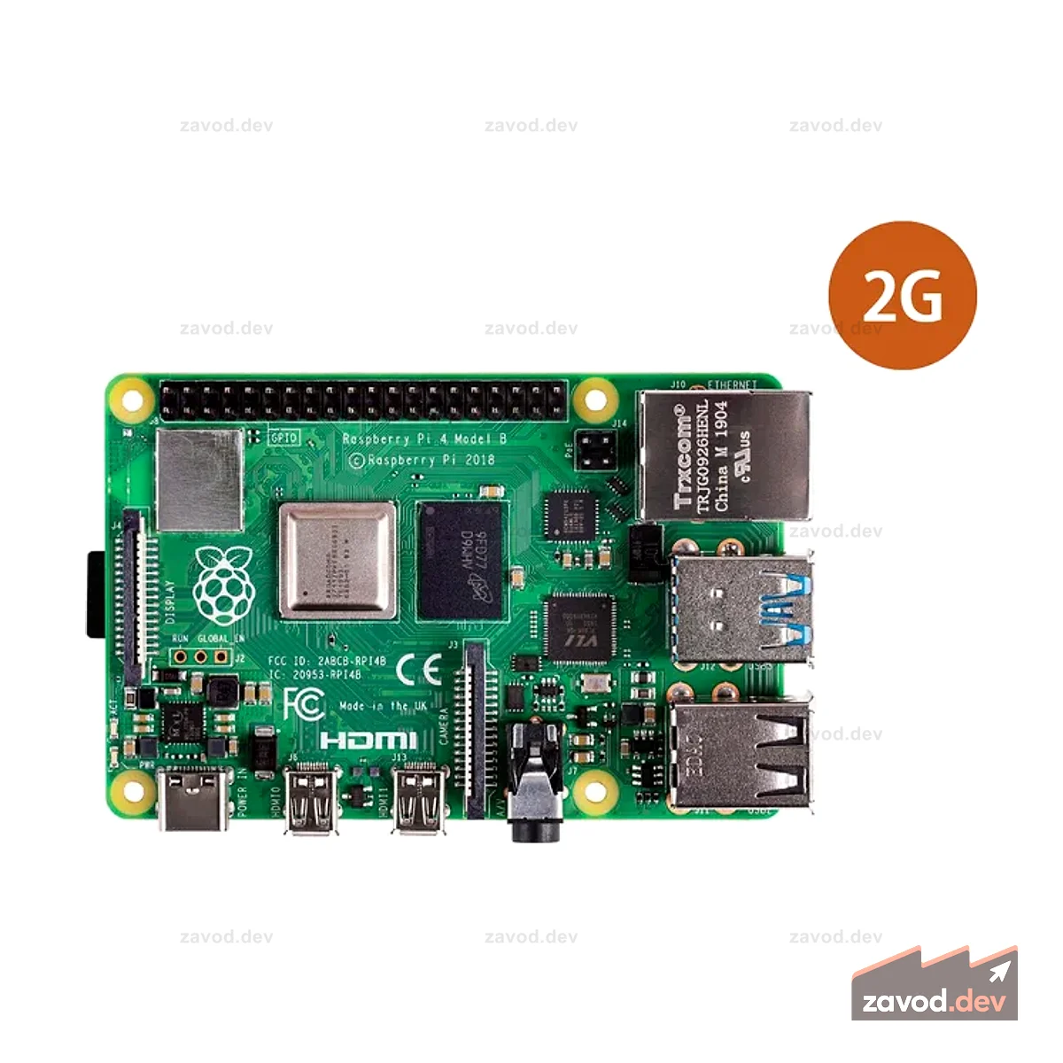 Компьютер Raspberry Pi 4, модель B, 2 ГБ