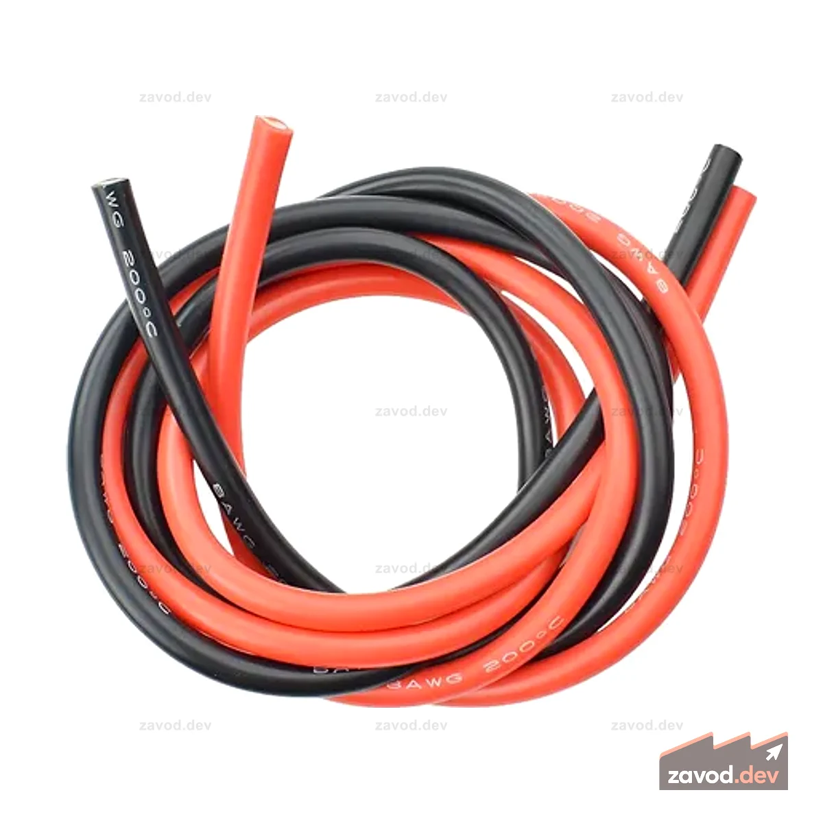 Устойчивый к высоким температурам силиконовый провод (8AWG, 10 мм², 1 м, красный и черный)