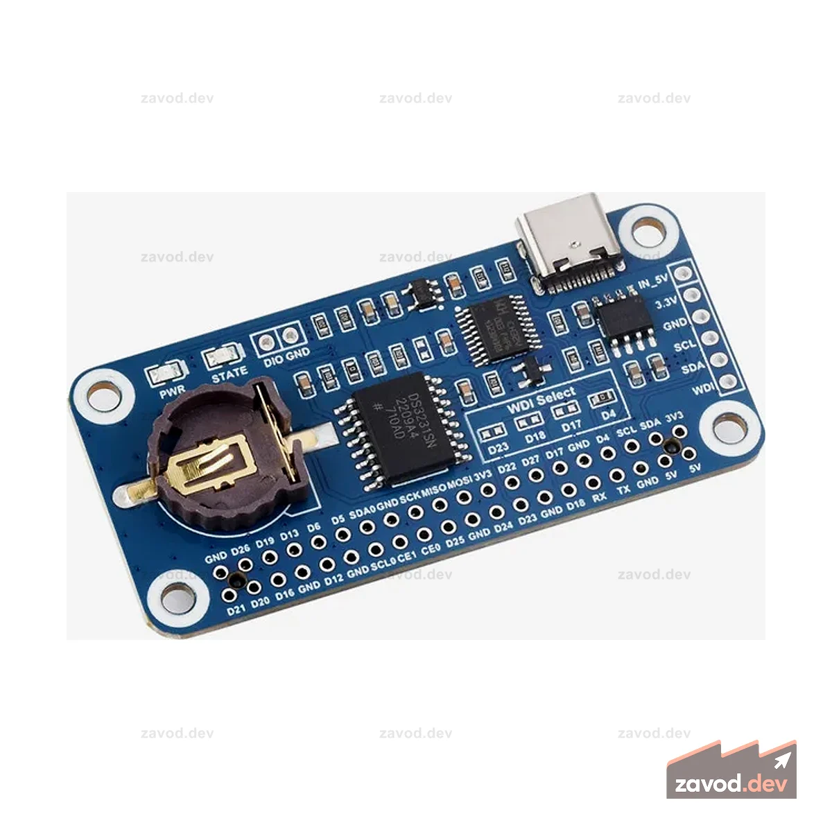 ШЛЯПА Waveshare Raspberry Pi RTC (B)