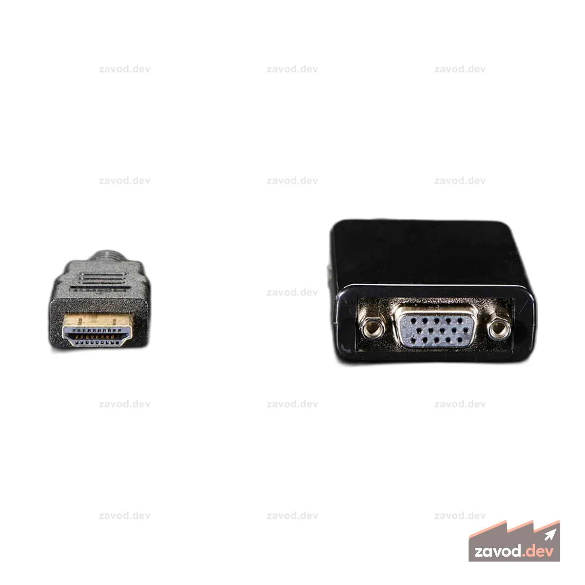 Видеоадаптер HDMI-VGA и стереокабель «папа/папа» 3,5 мм