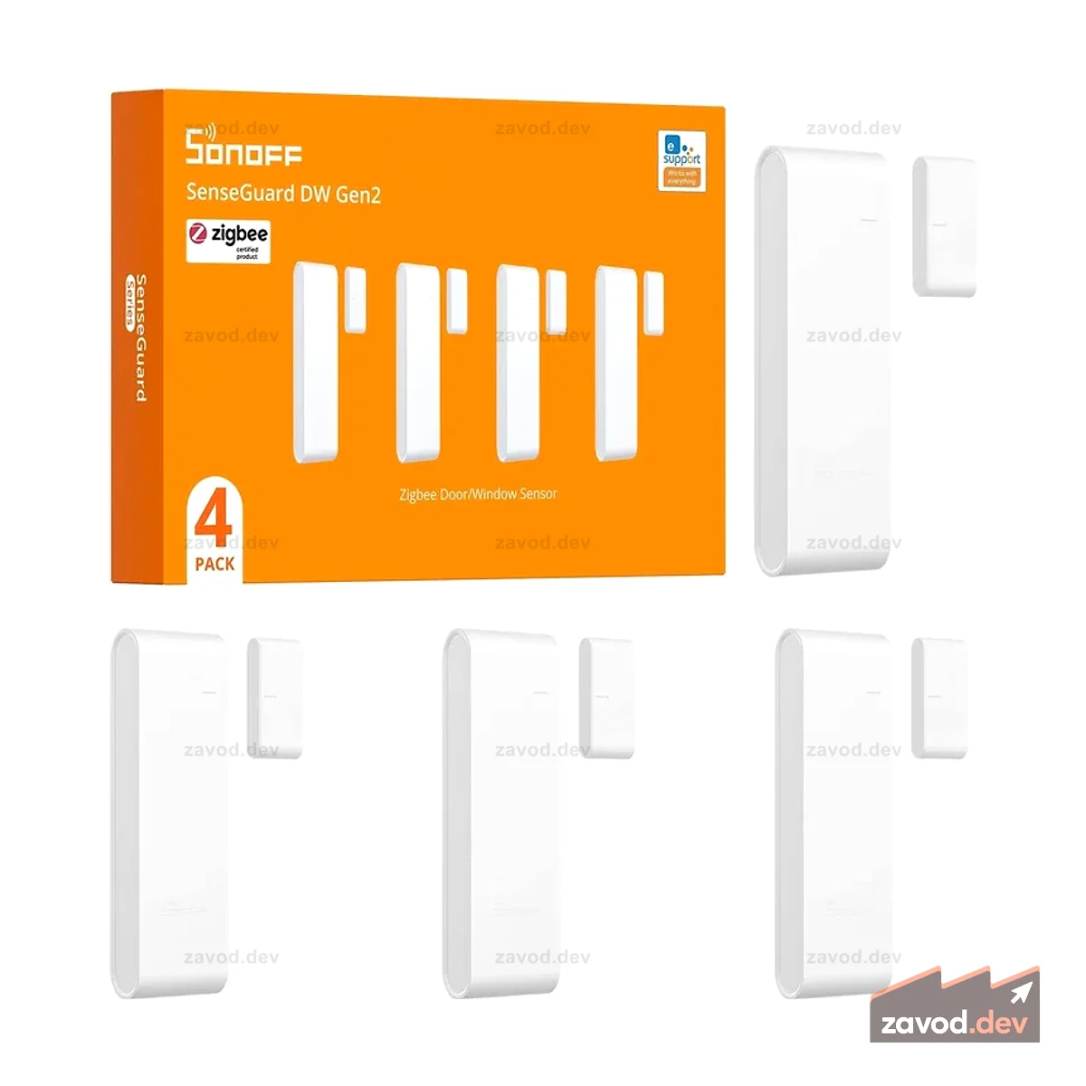 SONOFF SenseGuard DW Gen2 Датчик двери/окна | SNZB-04PR2 4 шт. в упаковке