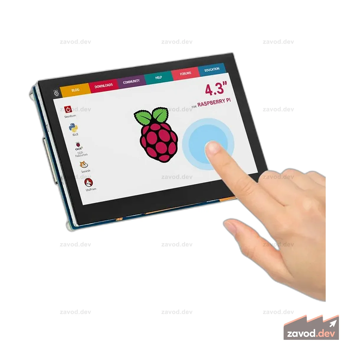 4,3-дюймовый DSI-дисплей 800*480 IPS сенсорный экран, совместимый с Raspberry Pi 4B/3B+/3B