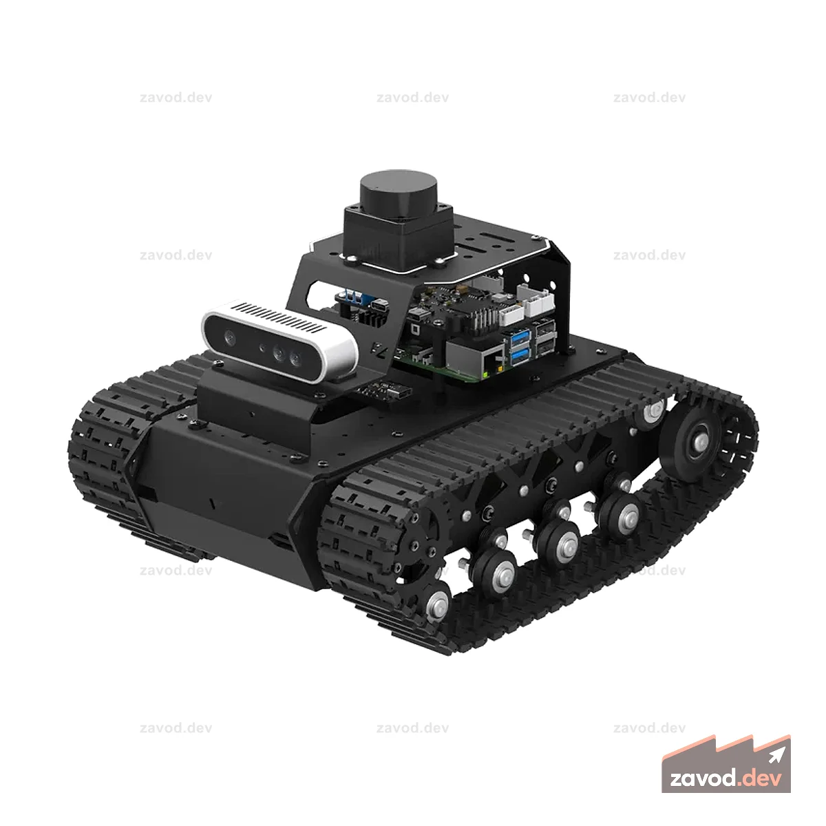 Hiwonder MentorPi T1 Raspberry Pi Robot Car — танковое шасси, робот для кодирования AI ROS2 с большой моделью AI ChatGPT, SLAM и автономным вождением