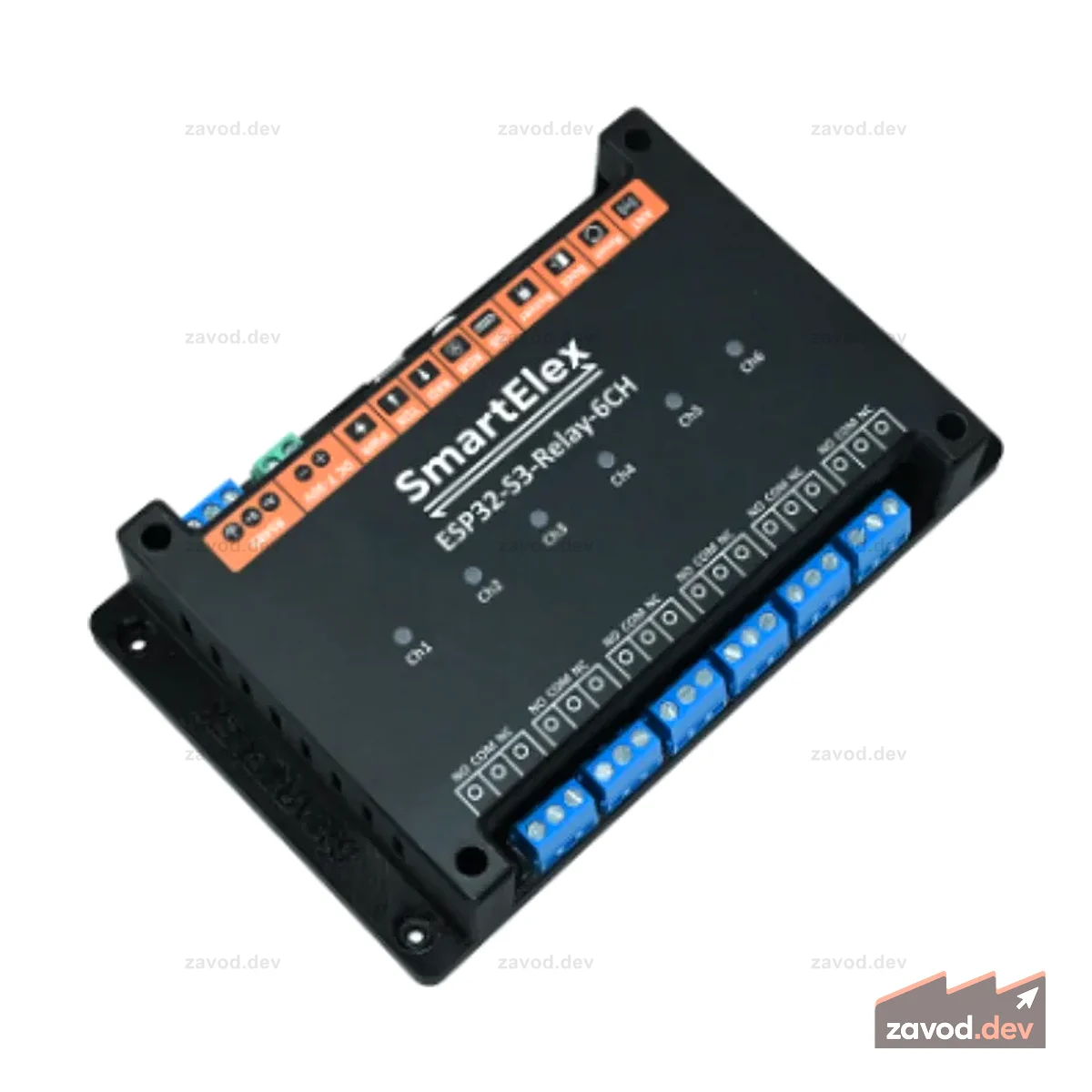 SmartElex Промышленный 6-канальный релейный модуль ESP32-S3 WiFi, поддерживает управление WiFi / Bluetooth / RS485, встроенные интерфейсы RS485 / Pico HAT