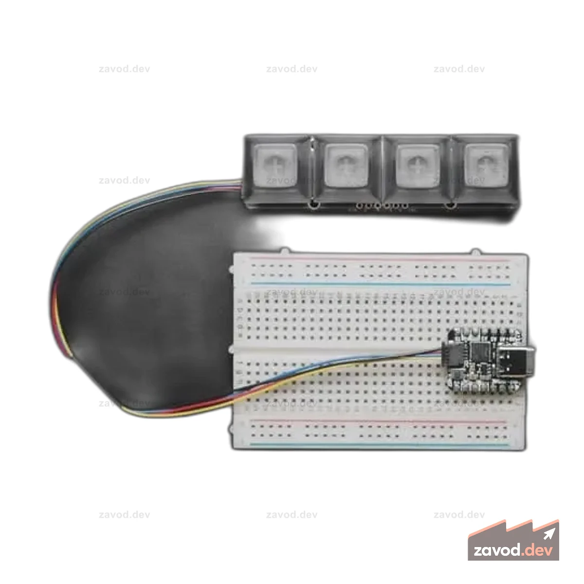 NeoKey 1x4 QT I2C — четыре механических переключателя с ключом NeoPixels