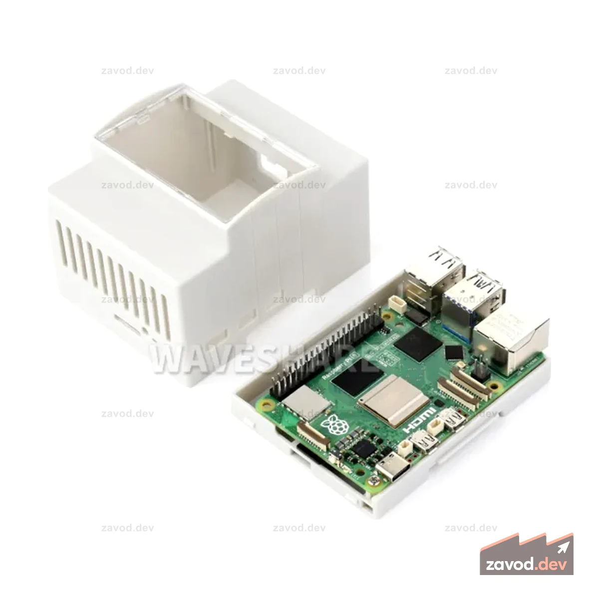 Корпус из АБС-пластика на DIN-рейку для Raspberry Pi 5