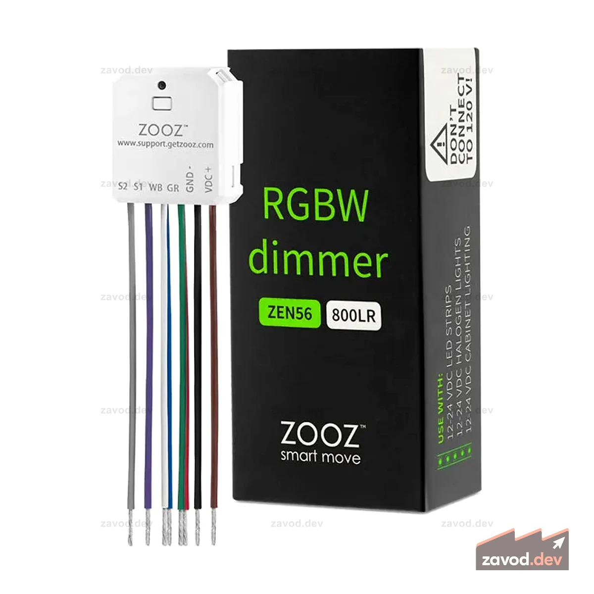 Zooz Z-Wave RGBW диммер дальнего действия ZEN56 800LR для светодиодных лент 12-24 В