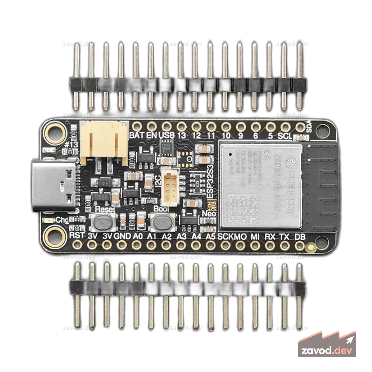 Adafruit ESP32-S3 Feather с STEMMA QT / Qwiic 8 МБ флэш-памяти без PSRAM