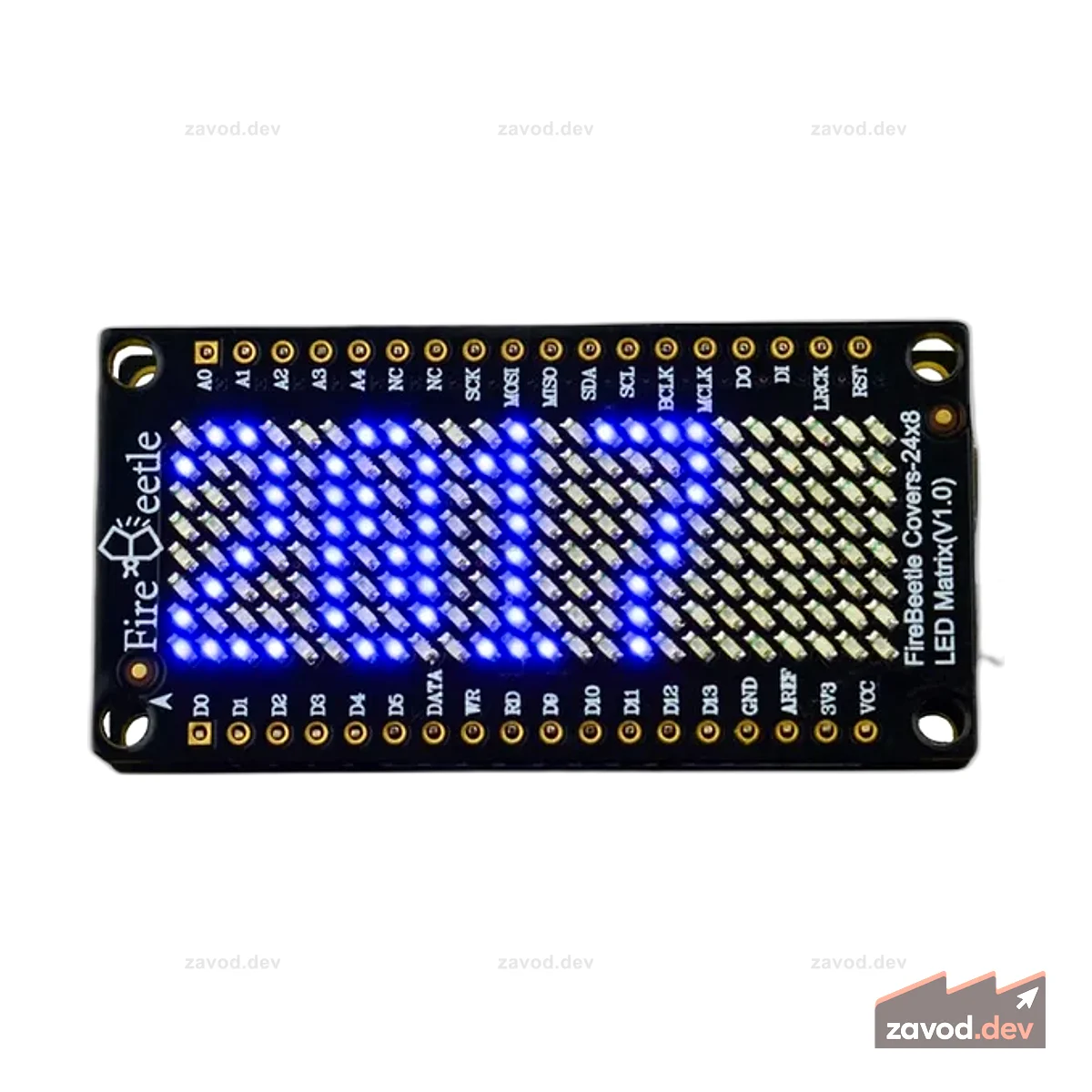 FireBeetle накрывает светодиодный матричный дисплей 24×8 (синий, HT1632C)
