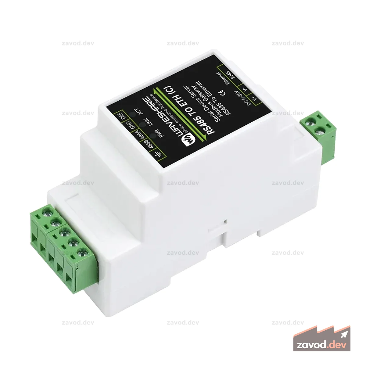 Промышленный последовательный сервер RS485–RJ45 — общий порт Ethernet (C)