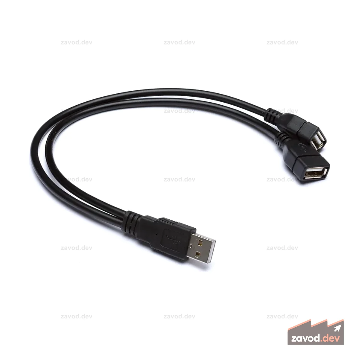 Кабель USB «папа» на 2 «мама», 30 см, тип № 1