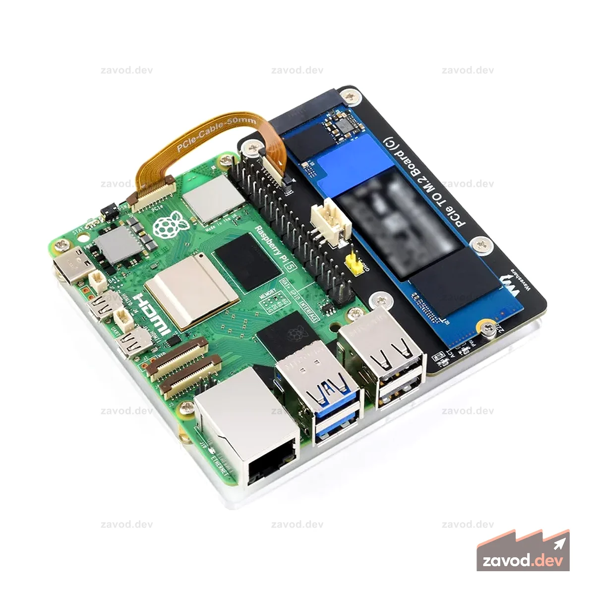 Боковой адаптер PCIe M.2 для Raspberry Pi 5