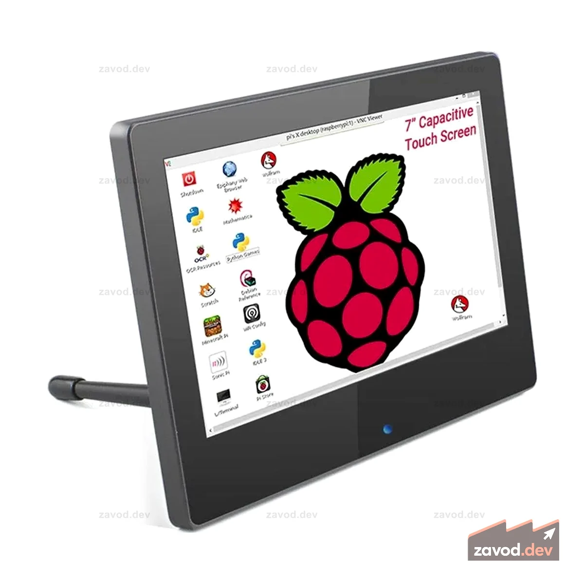 7-дюймовый монитор Raspberry Pi с разрешением 1024x600, сенсорным экраном, емкостным IPS-дисплеем со встроенной подставкой для динамика