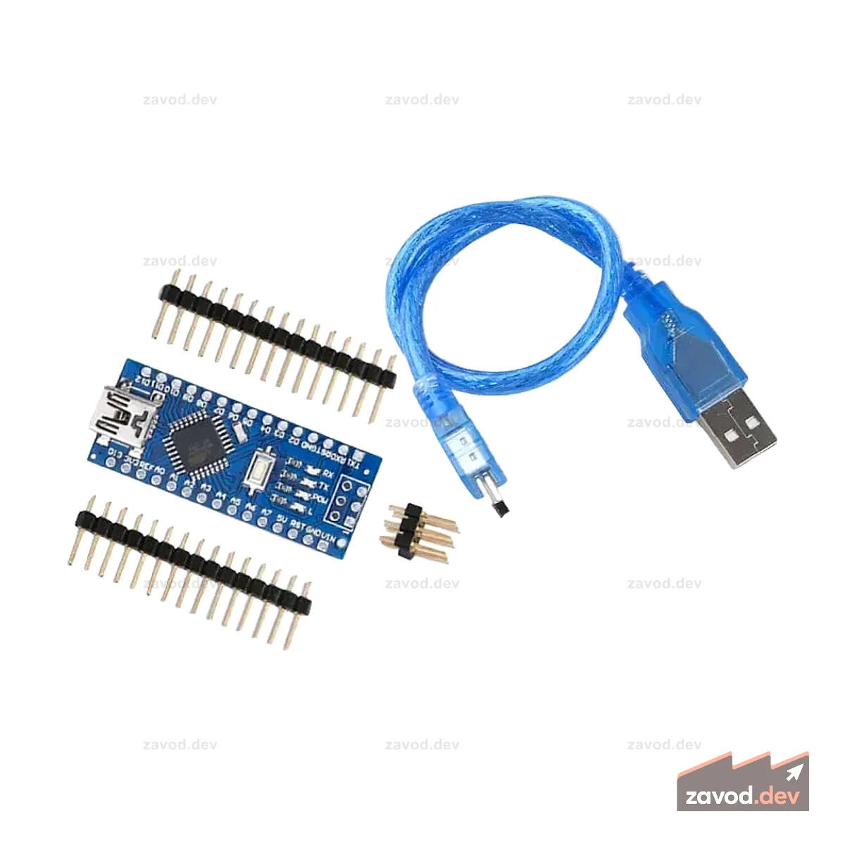 Nano ATmega328P CH340G Непаянный на базе Arduino® с кабелем