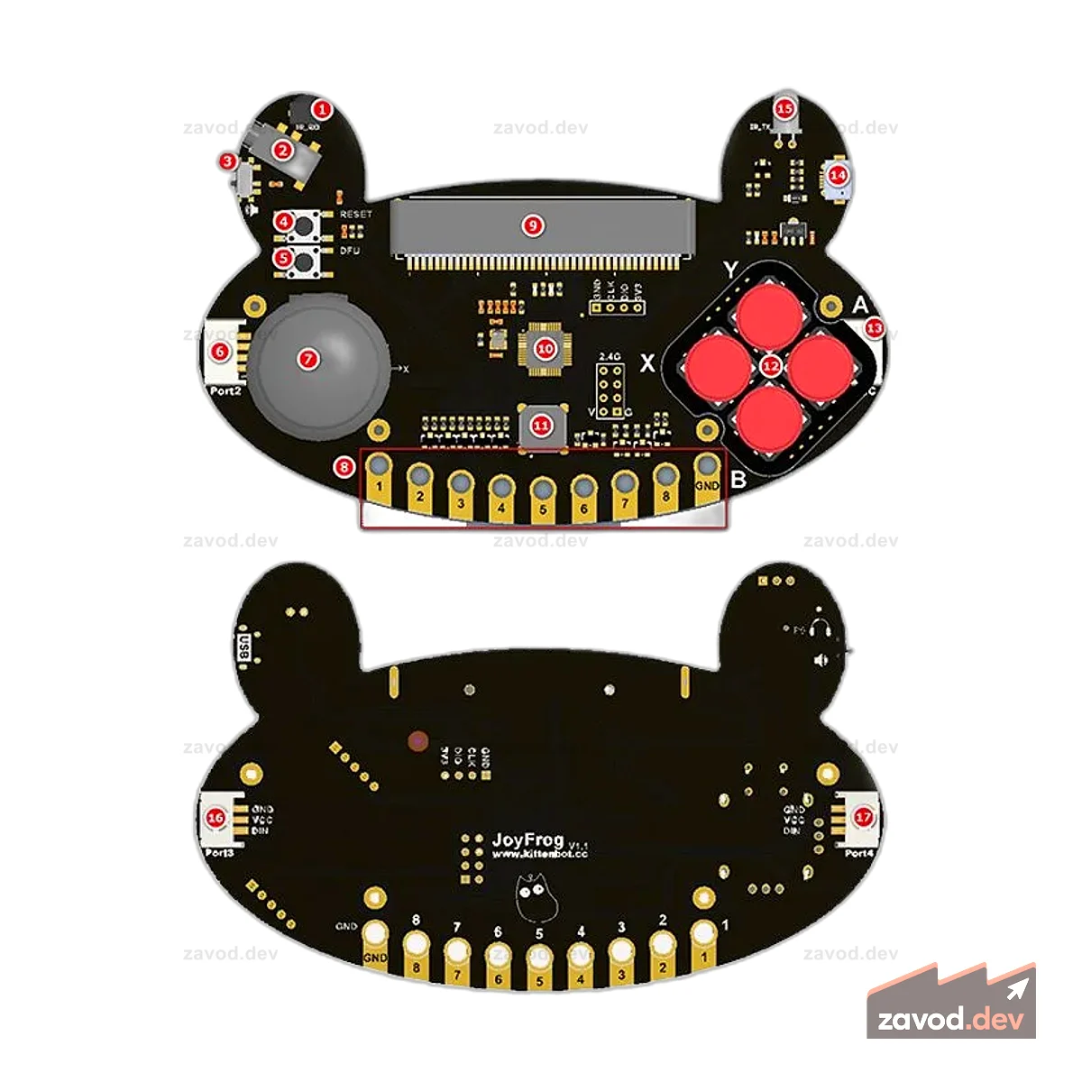 Программируемый интерактивный геймпад Kittenbot Joyfrog для Micro:bit и Meowbit