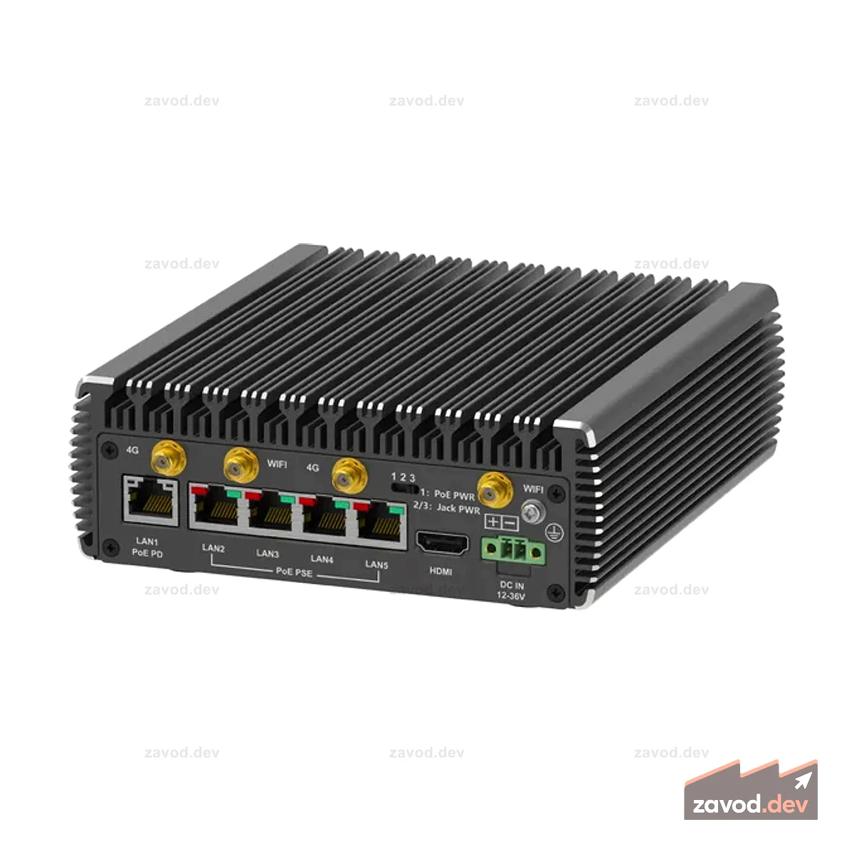 Мини-компьютер с искусственным интеллектом T506S — Jetson Xavier NX, 5 портов PoE RJ45, 4 порта USB3, RS232/485, CAN, 4 порта GPIO, HDMI, твердотельный накопитель на 128 ГБ и JetPack 4.6