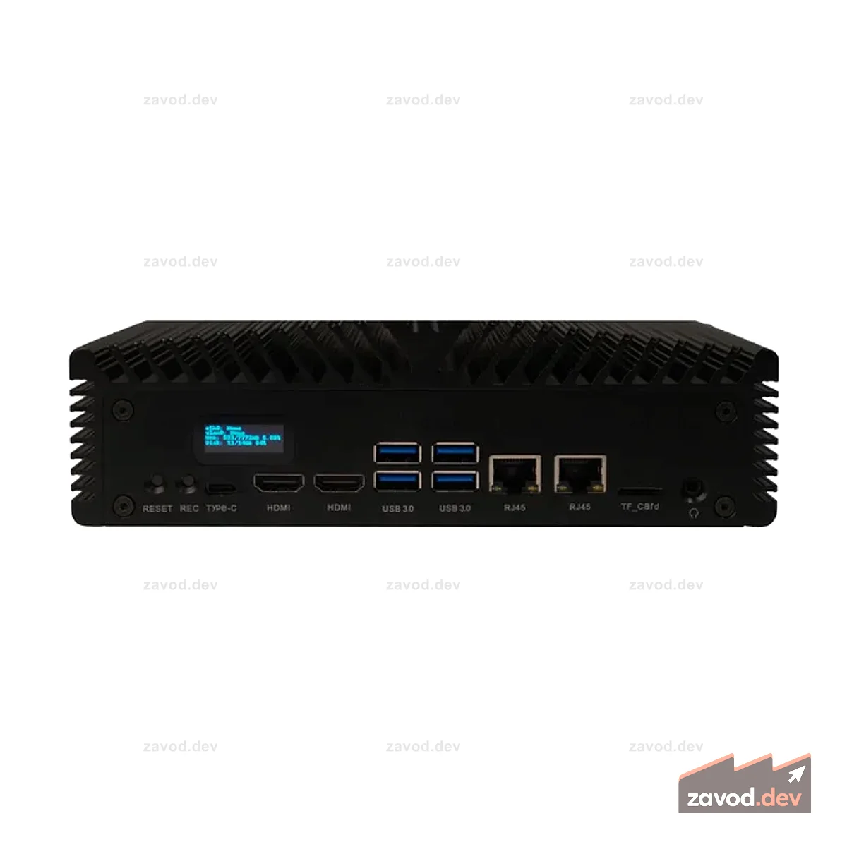 Мини-ПК Jetson SUB, черный, с модулем Jetson Xavier NX, OLED-экраном, дизайном с пассивным отводом тепла, без вентилятора, SSD-накопителем SATA емкостью 256 ГБ, Wi-Fi, антеннами и предустановленной системой JetPack